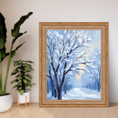 Snowkissed Forest | Winter Watercolor Painting Poster