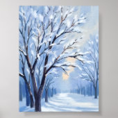Snowkissed Forest | Winter Watercolor Painting Poster (Voorkant)