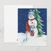 SnowLady is verheugd over vogels naar het geboorte Feestdagenkaart (Voorkant / Achterkant)