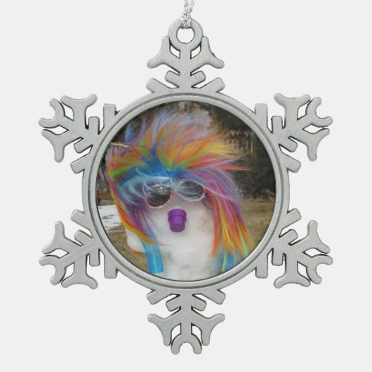 Snowlady Snowflake Pewter Ornament (Voorkant)