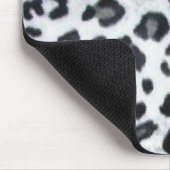 snowleopard met zwarte sierstrip muismat (Hoek)