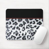 snowleopard met zwarte sierstrip muismat (Met muis)