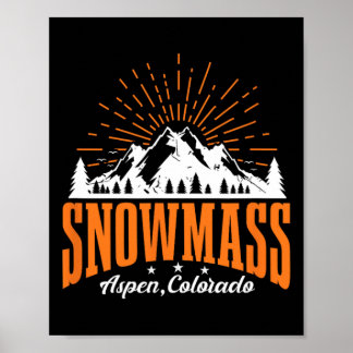 Snowm Aspen Colorado Ski Mountain Ski Snowboard Poster