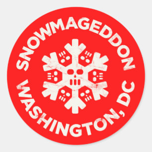 SNOWMAGEDDON WASHINGTON, DC RONDE STICKER