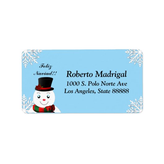 snowmam etiket (Voorkant)