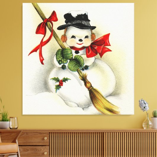 Snowman 001 canvas afdruk (Insitu (Woonkamer))