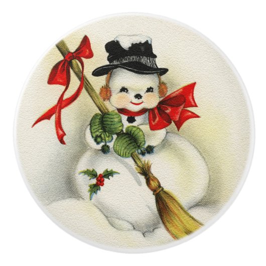 Snowman 001 keramische knop (Voorkant)