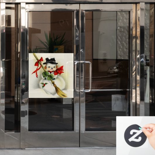 Snowman 001 raamsticker (Kantoordeur)