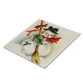 Snowman 001 tegeltje (Zijkant)