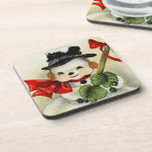 Snowman 004 bier onderzetter (Linkerzijde)
