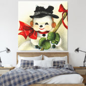 Snowman 004 canvas afdruk (Insitu (Slaapkamer))