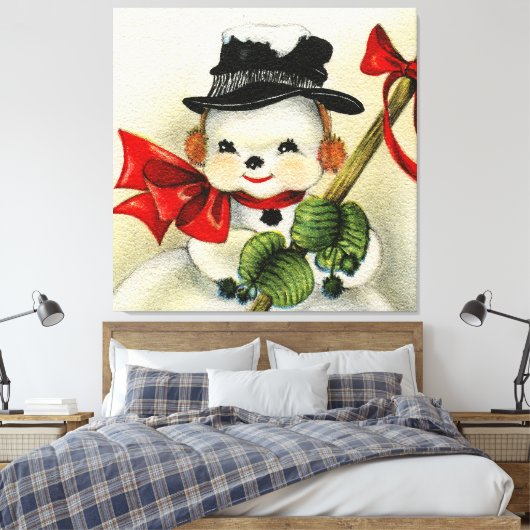 Snowman 004 canvas afdruk (Insitu (Slaapkamer))