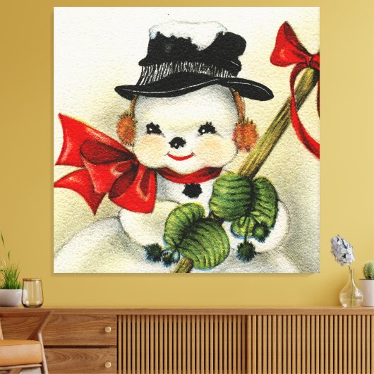 Snowman 004 canvas afdruk (Insitu (Woonkamer))