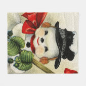 Snowman 004 fleece deken (Voorkant (Horizontaal))