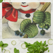 Snowman 004 theedoek (Gevouwen)