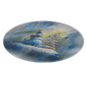 Snowman 12" Round Snijplank (Hoek)