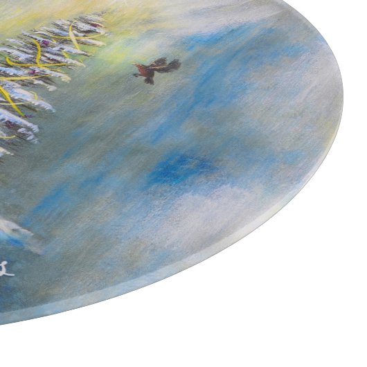 Snowman 12" Round Snijplank (Hoek)