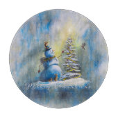 Snowman 12" Round Snijplank (Voorkant)