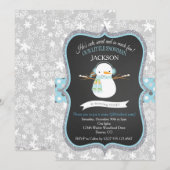 Snowman 1st Birthday Winter ONEderland Uitnodiging (Voorkant / Achterkant)