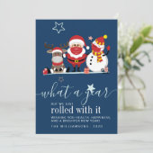 Snowman 2020 Manuscript Cute Santa Reindeer Snowma (Staand voorkant)