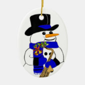 Snowman #7 keramisch ornament (Voorkant)