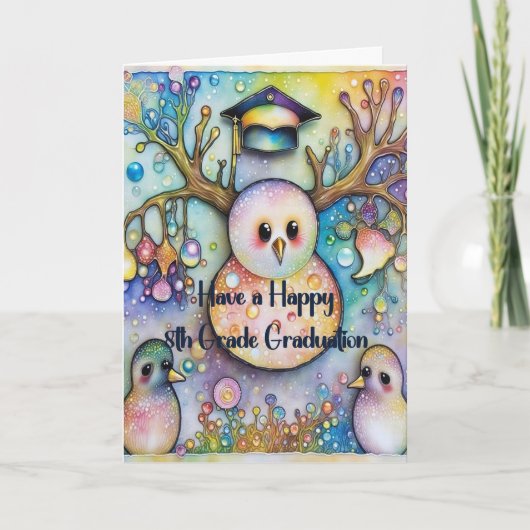 Snowman 8th Grade Graduation Card Kaart (Voorkant)