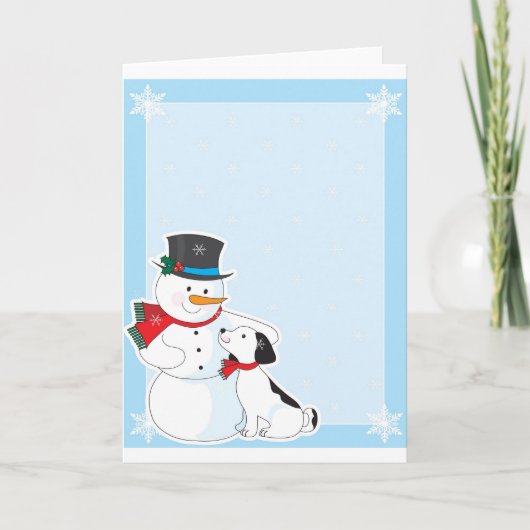 Snowman Achtergrond Feestdagen Kaart (Voorkant)