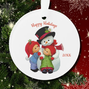 Snowman Acrylic, met kerstcadeautjes Ornament