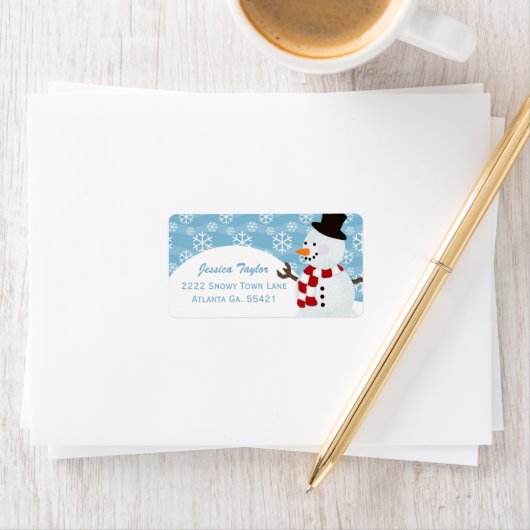 Snowman Adresetiketten Etiket (Insitu)