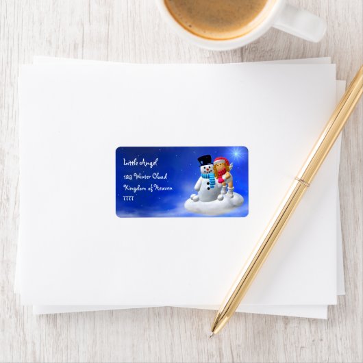 Snowman Adresetiketten Etiket (Insitu)