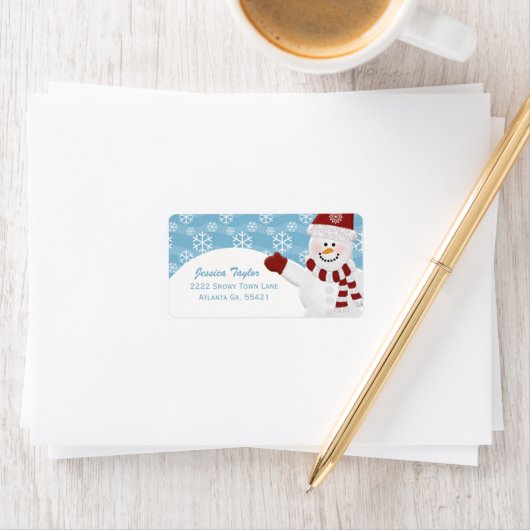 Snowman Adresetiketten Etiket (Insitu)