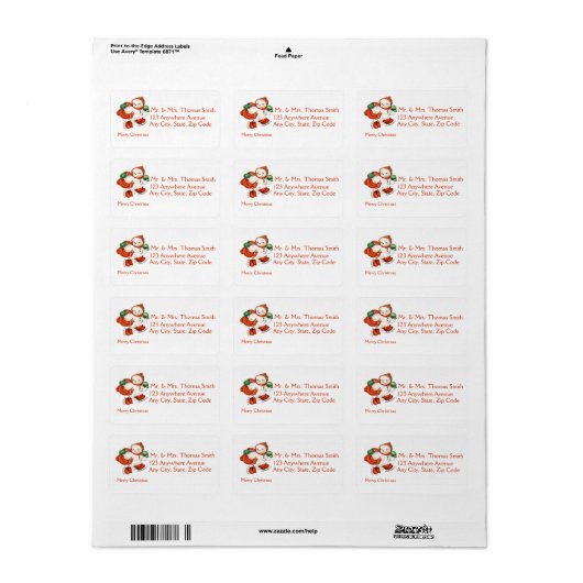 Snowman-adreslabel Etiket (Full Sheet)