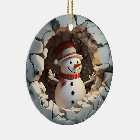 Snowman Adventure Winterpret Keramisch Ornament (Rechts)