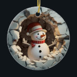 Snowman Adventure Winterpret Keramisch Ornament<br><div class="desc">Doe mee met deze moedige sneeuwman op zijn winteravontuur! Hij breekt door het ijs en is klaar om te spelen. Dit unieke en speelse ontwerp zal zeker een glimlach op je gezicht brengen.</div>