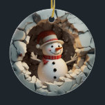 Snowman Adventure Winterpret Keramisch Ornament<br><div class="desc">Doe mee met deze moedige sneeuwman op zijn winteravontuur! Hij breekt door het ijs en is klaar om te spelen. Dit unieke en speelse ontwerp zal zeker een glimlach op je gezicht brengen.</div>