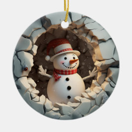 Snowman Adventure Winterpret Keramisch Ornament