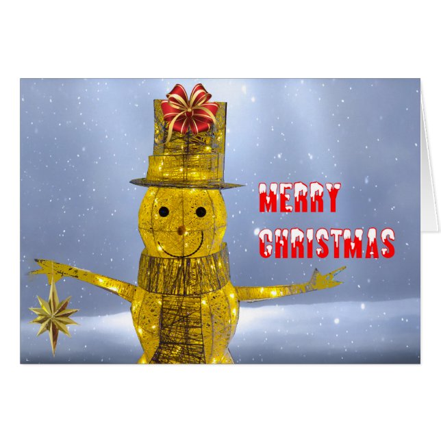 Snowman afbeelding voor briefkaart (Voorkant Horizontaal)