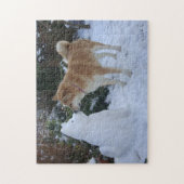 snowman akita-hond kus legpuzzel (Verticaal)