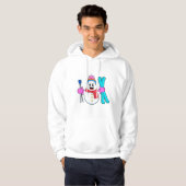Snowman als Skier met Ski Hoodie (Voorkant volledig)
