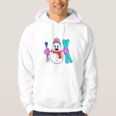 Snowman als Skier met Ski Hoodie (Voorkant)