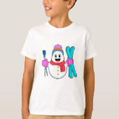 Snowman als Skier met Ski T-shirt (Voorkant)