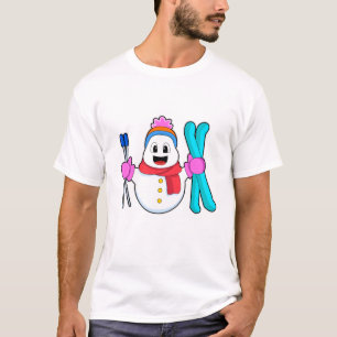 Snowman als Skier met Ski T-shirt