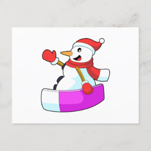 Snowman als Snowboarder met Sonowboard.PNG Briefkaart