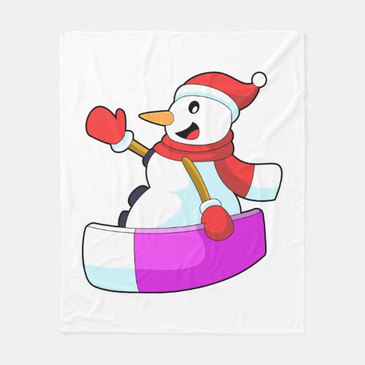 Snowman als Snowboarder met Sonowboard.PNG Fleece Deken (Voorkant)