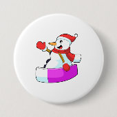 Snowman als Snowboarder met Sonowboard.PNG Ronde Button 7,6 Cm (Voorkant)