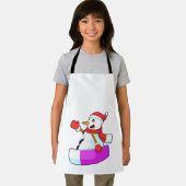 Snowman als Snowboarder met Sonowboard.PNG Schort (Insitu)