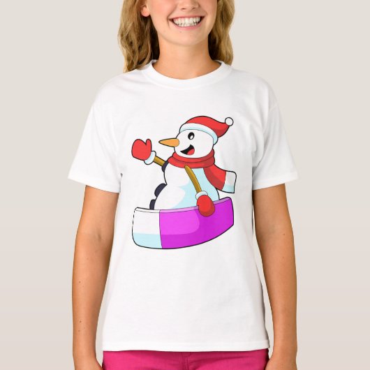 Snowman als Snowboarder met Sonowboard.PNG T-shirt (Voorkant)