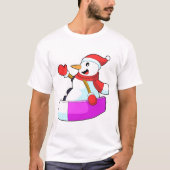 Snowman als Snowboarder met Sonowboard.PNG T-shirt (Voorkant)