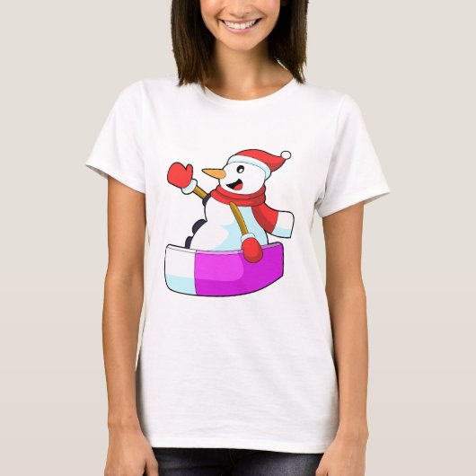 Snowman als Snowboarder met Sonowboard.PNG T-shirt (Voorkant)