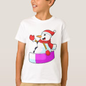 Snowman als Snowboarder met Sonowboard.PNG T-shirt (Voorkant)